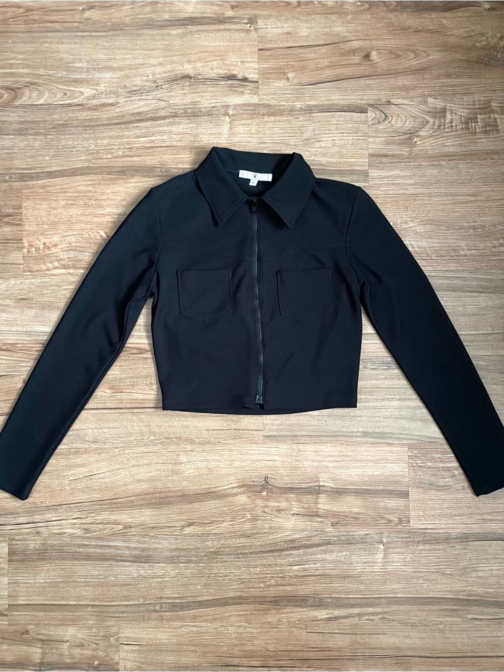 90s Vintage Rampage Black Cropped Zip Jacket Size M - Made in USA